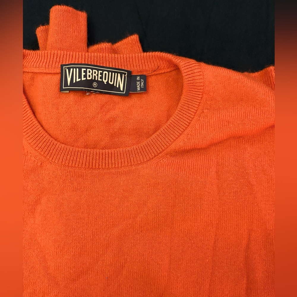Vilebrequin Men's Cashmere Orange Crewneck Sweater
